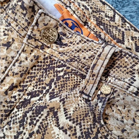 Tory Burch Super Skinny Snakeskin Print Jeans Size 29 Stretch Designer Denim - Picture 11 of 13